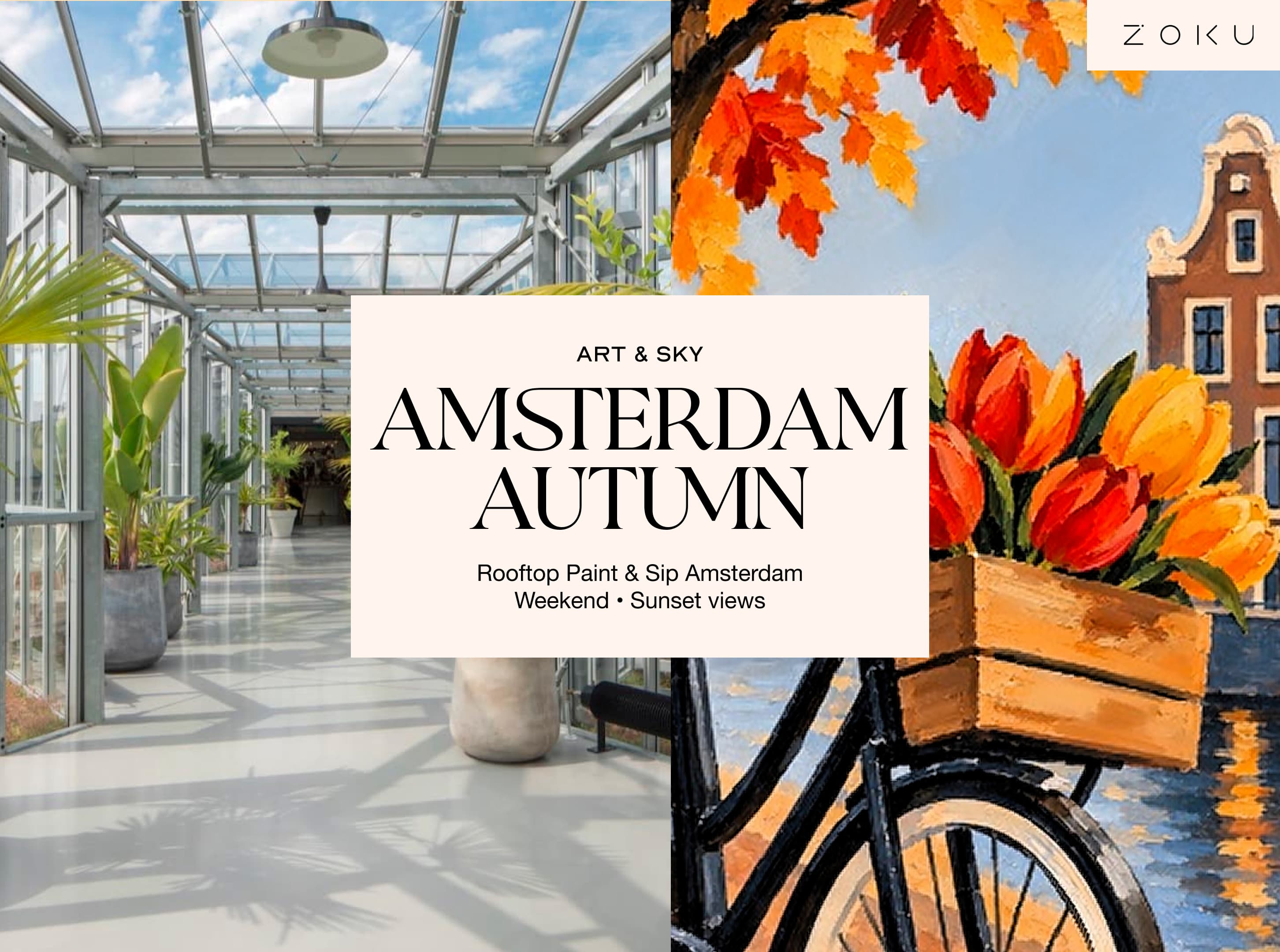 Saturday Rooftop Painting Experience: Amsterdam autumn Acrylic Workshop (3h00)