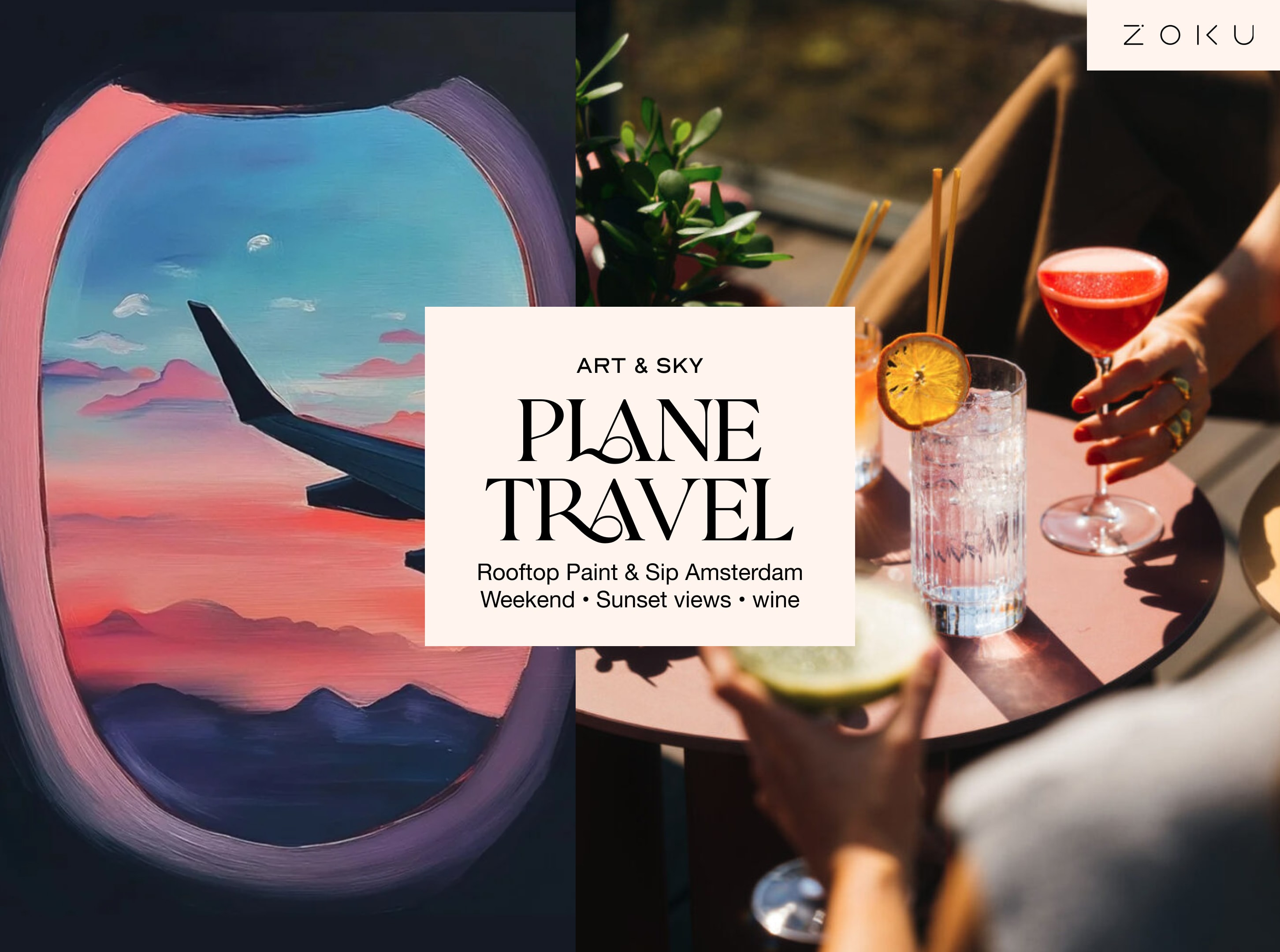 Saturday Rooftop Painting Experience: Plane travel Acrylic Workshop (2h30)