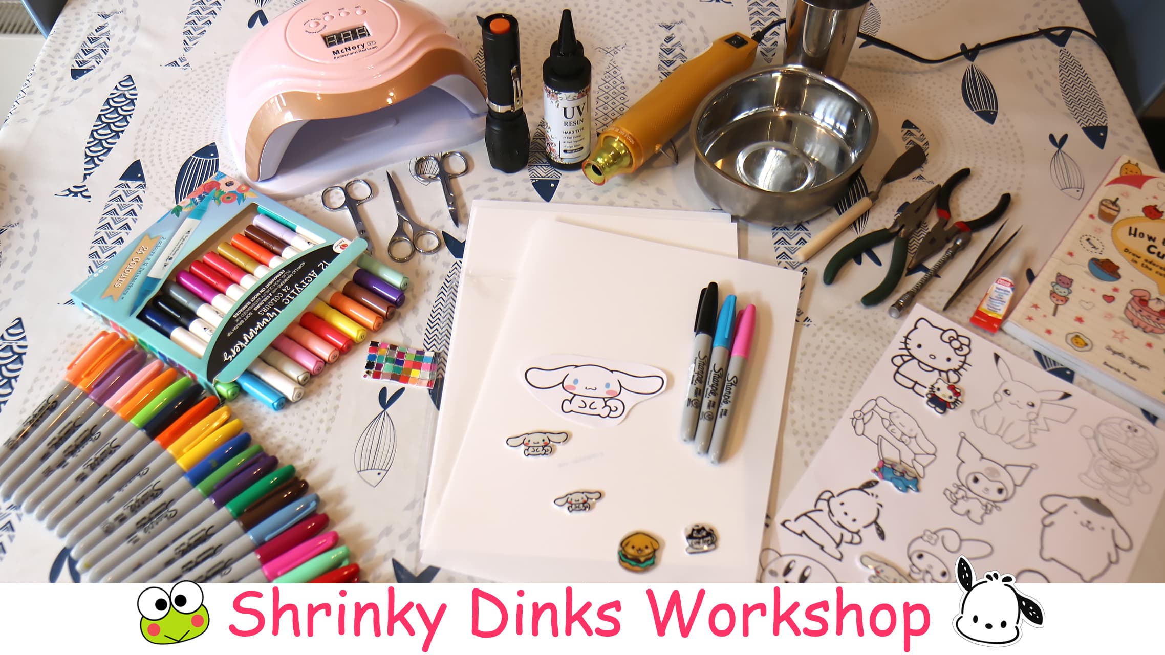 Shrinky Dinks workshop. Make professional keychain, pins, badges & croc jibbitz