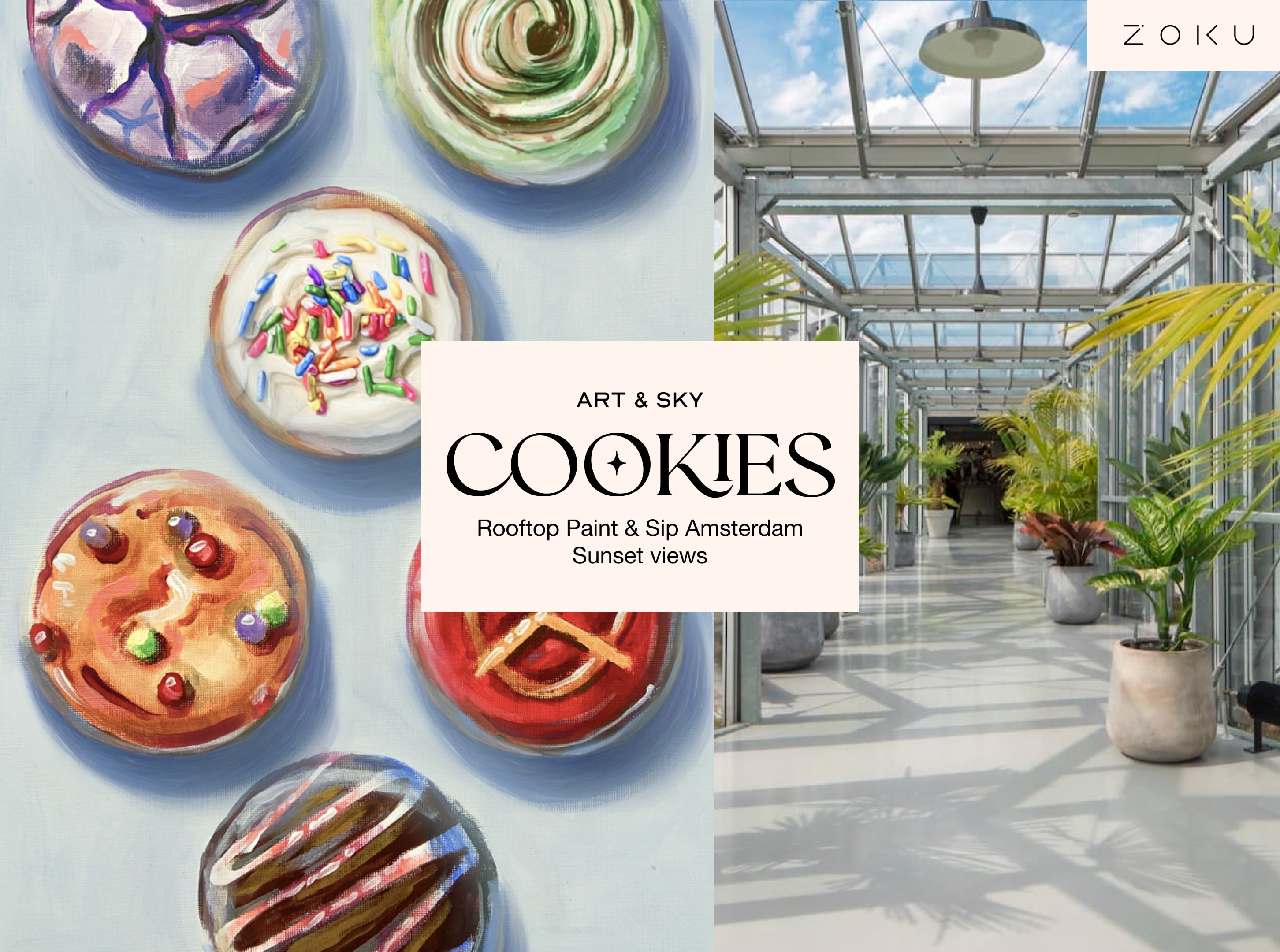 Wednesday Rooftop Painting Experience: Cookies Acrylic Workshop (3h00)