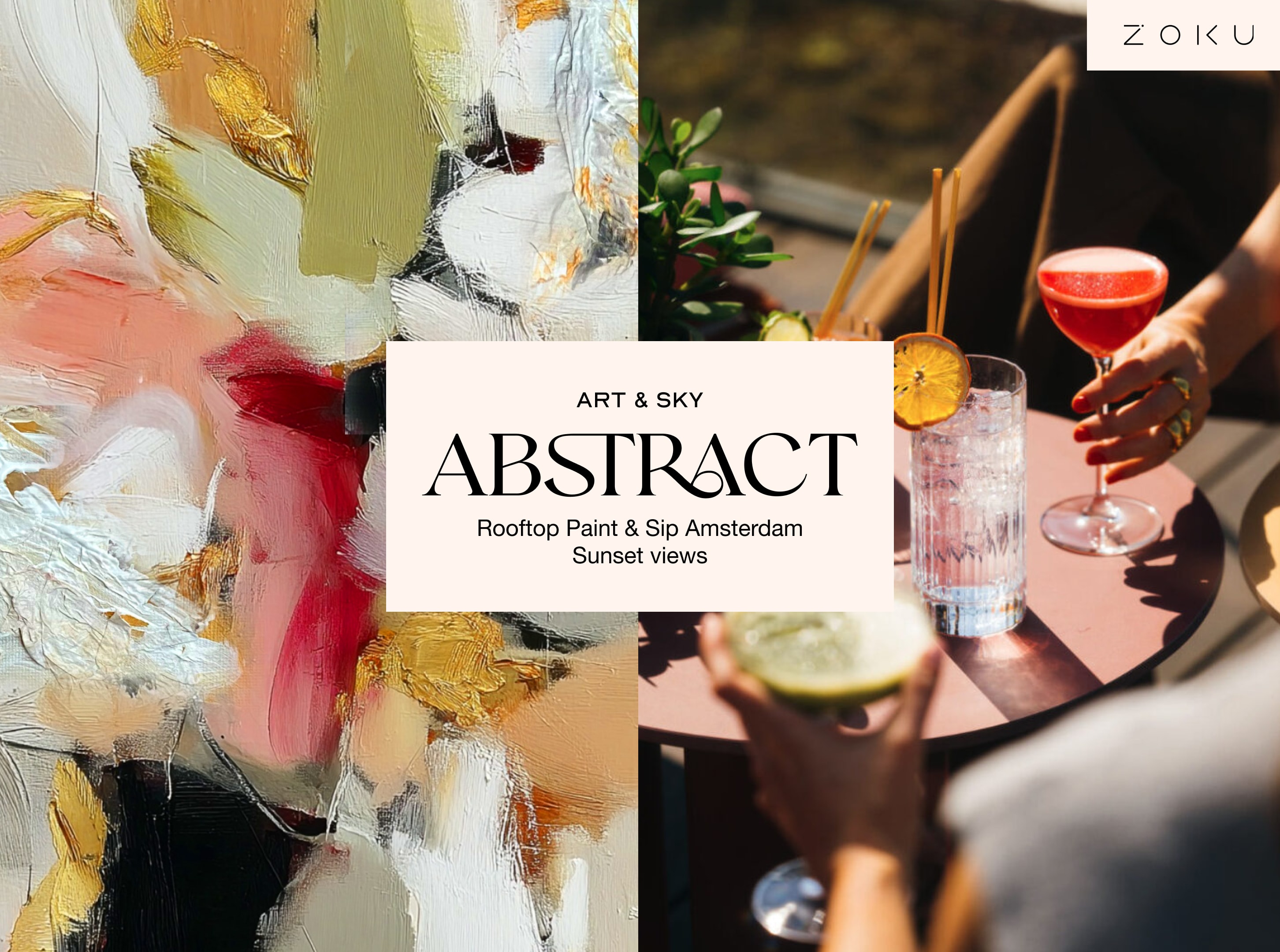 Wednesday Rooftop Painting Experience: Mindfulness Abstract Acrylic Workshop (3h00)