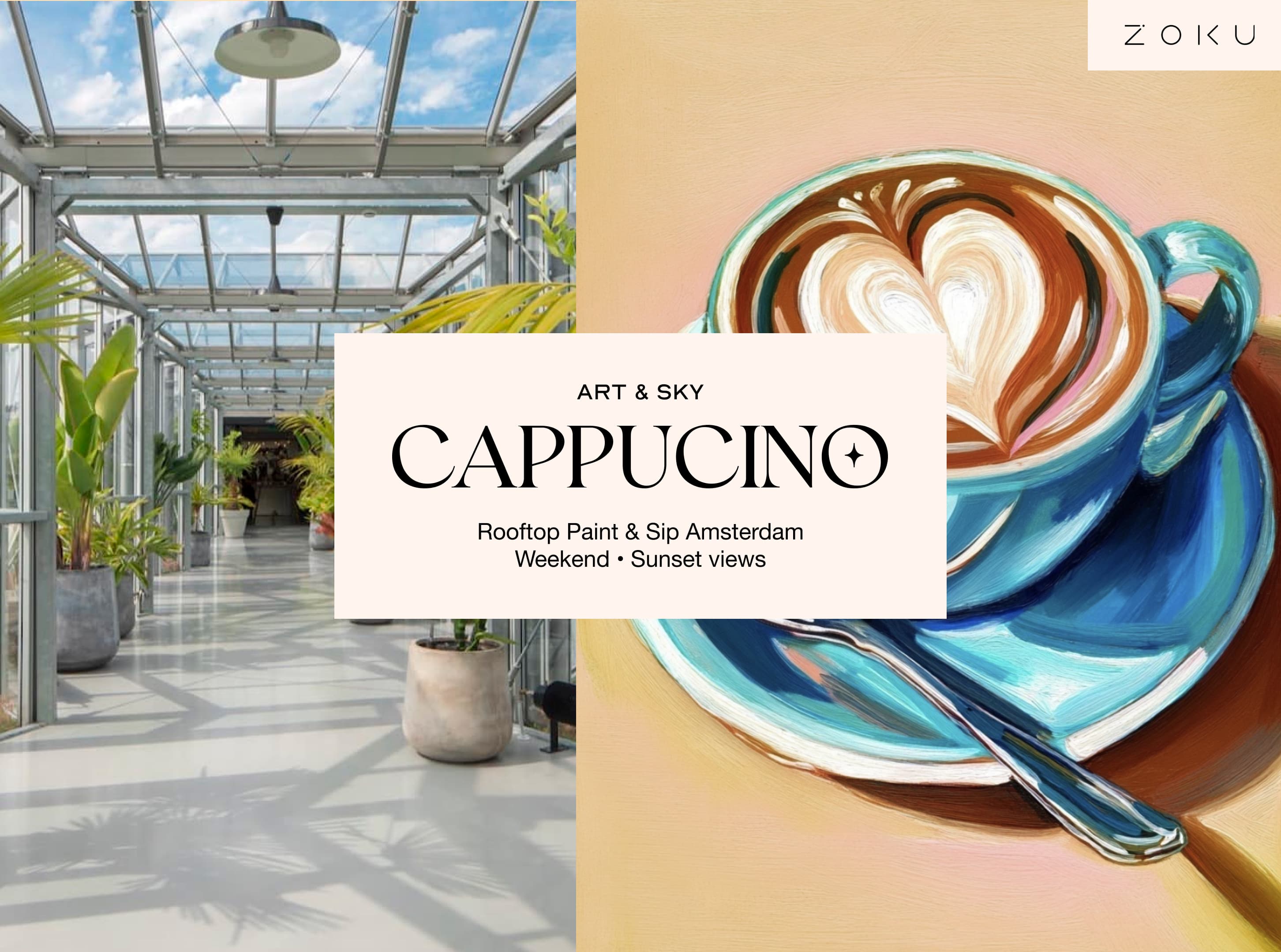 Saturday Rooftop Painting Experience: Cappucino Acrylic Workshop (3h00)