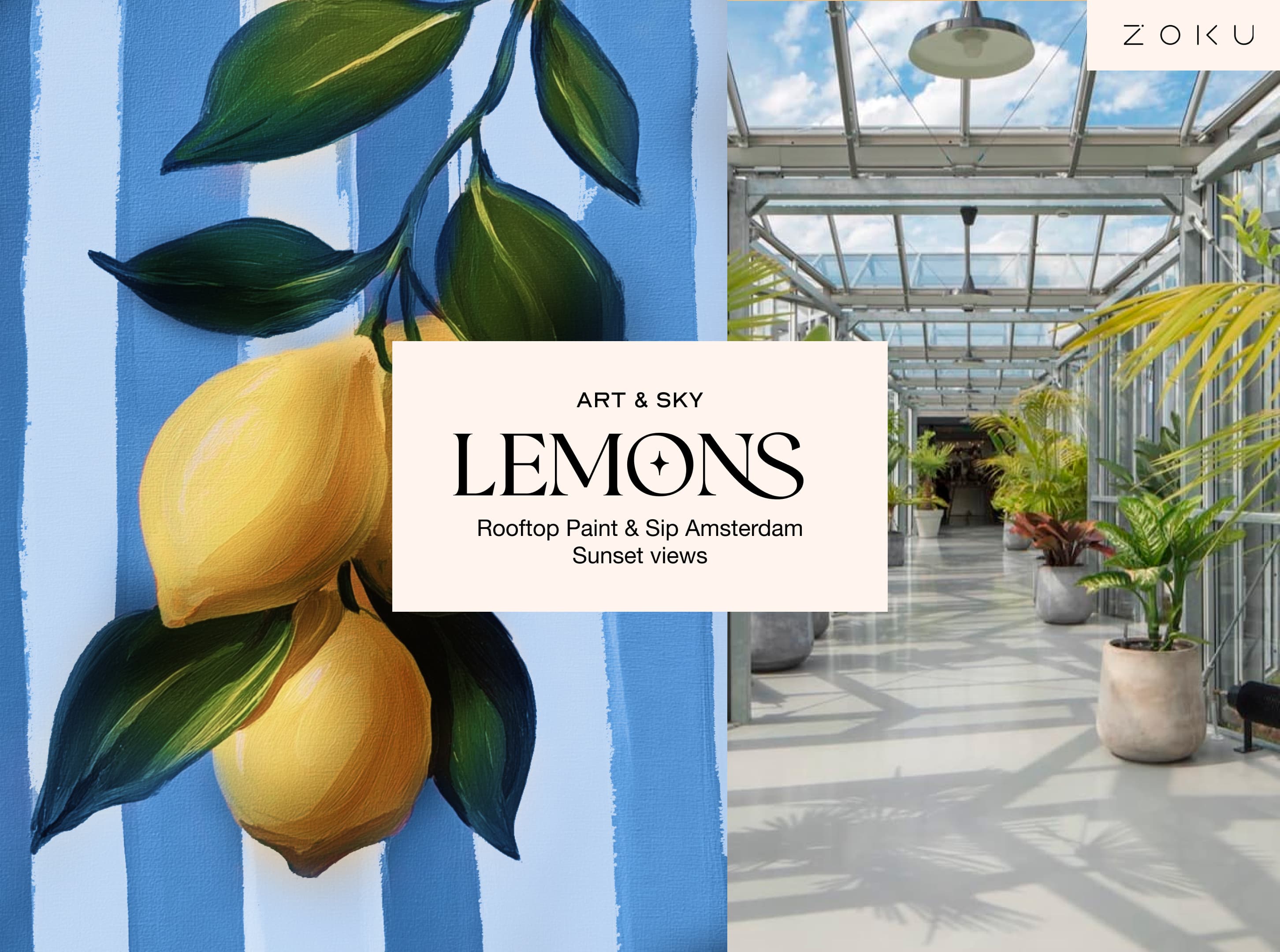Saturday Rooftop Painting Experience: "Summer lemons" Acrylic Workshop (3h00)