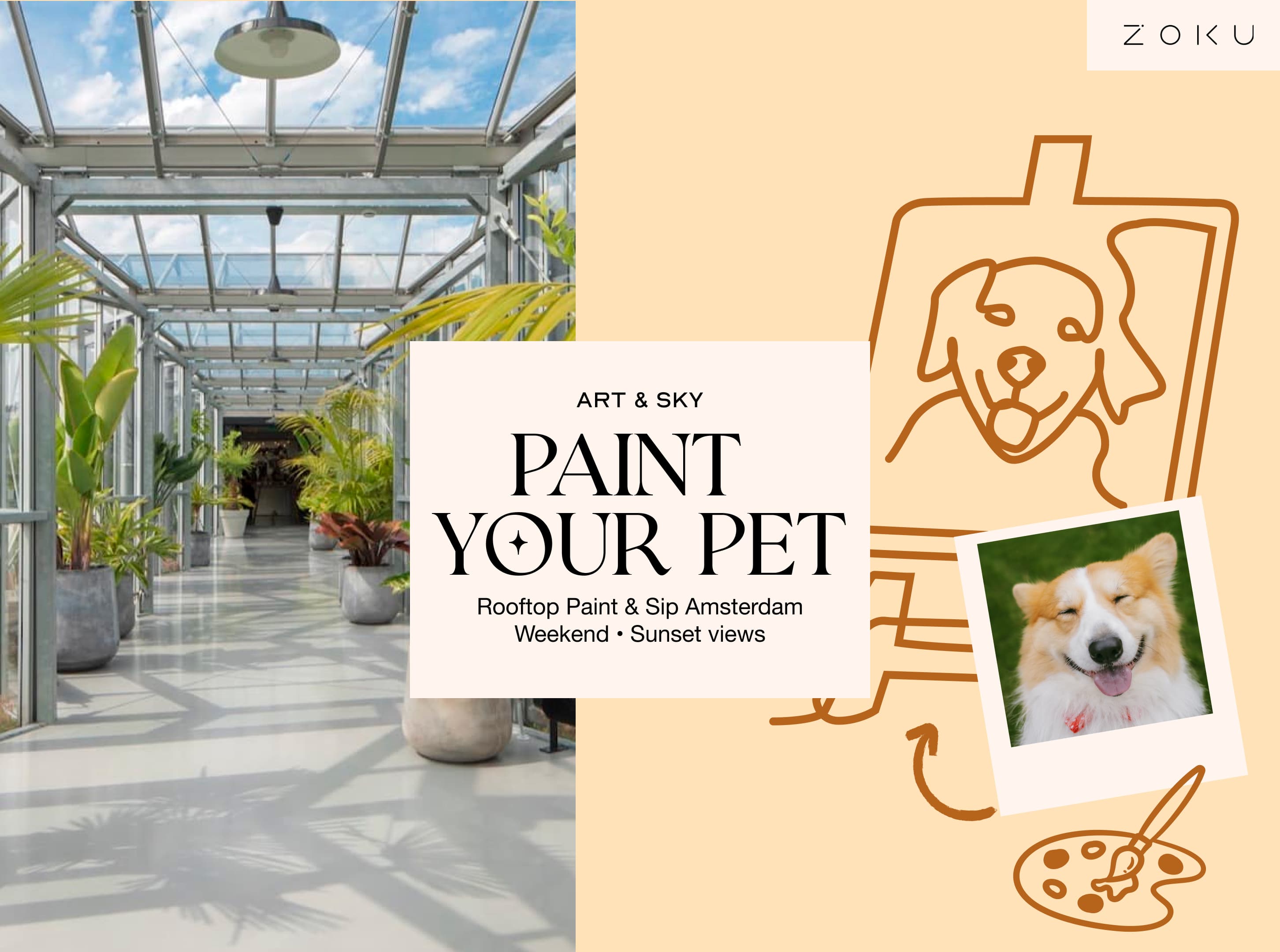 Saturday Rooftop Painting Experience: "Paint your own custom pet" Acrylic Workshop (3h00)