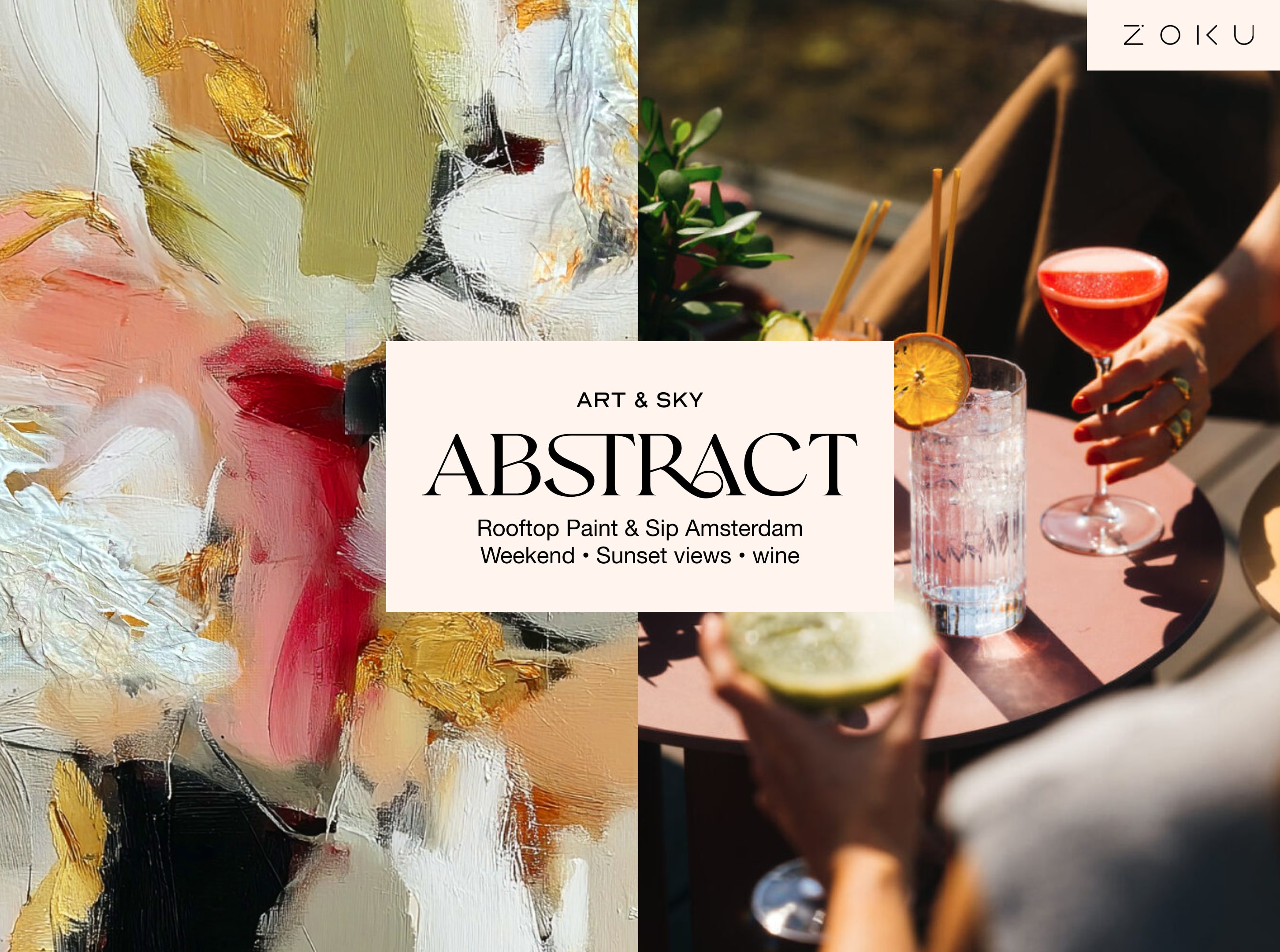 Saturday Rooftop Painting Experience: Mindfulness Abstract Acrylic Workshop (2h30)