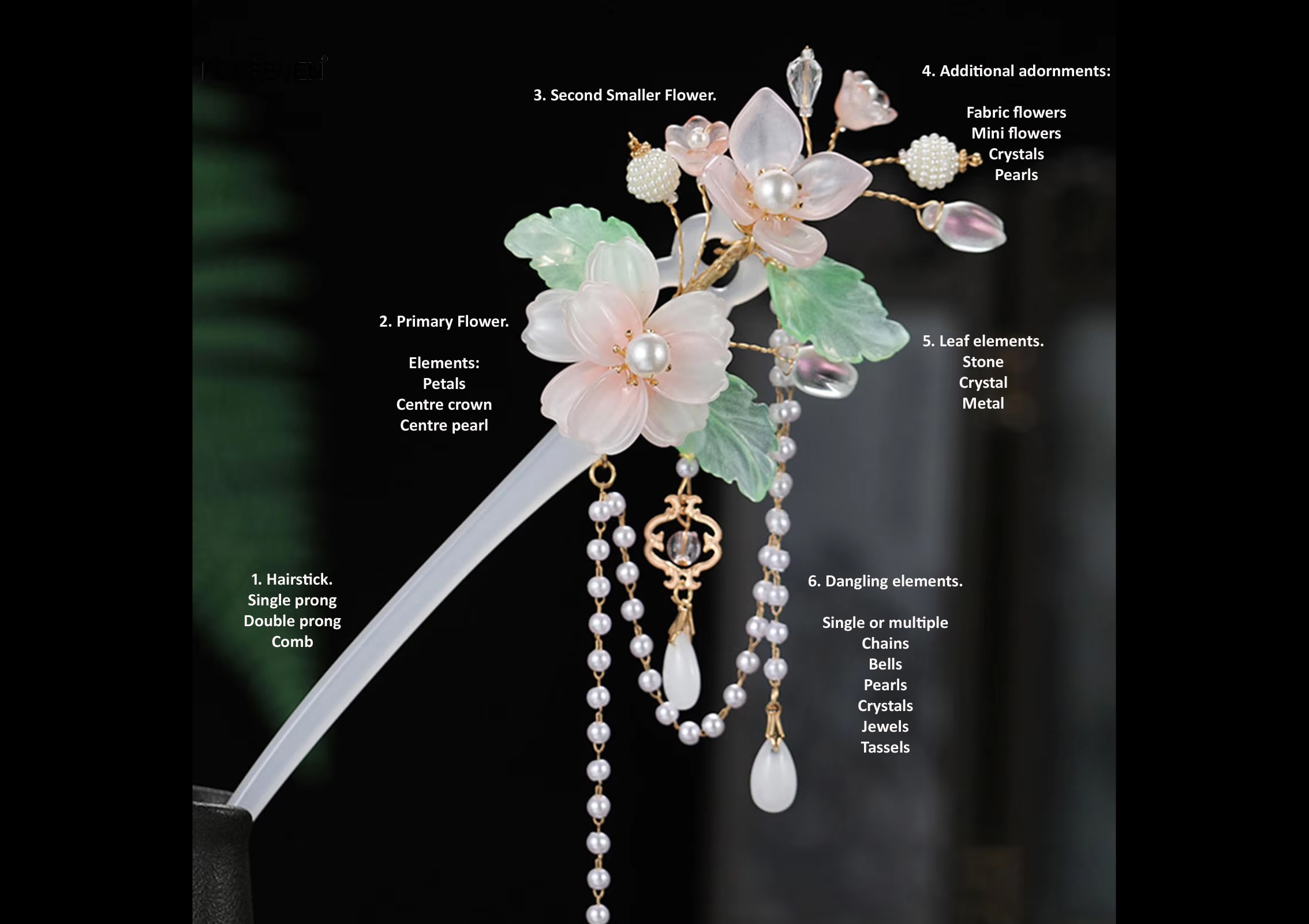 Chinese Hanfu Hairsticks making. Hair accessories Fashion jewellery Asian culture