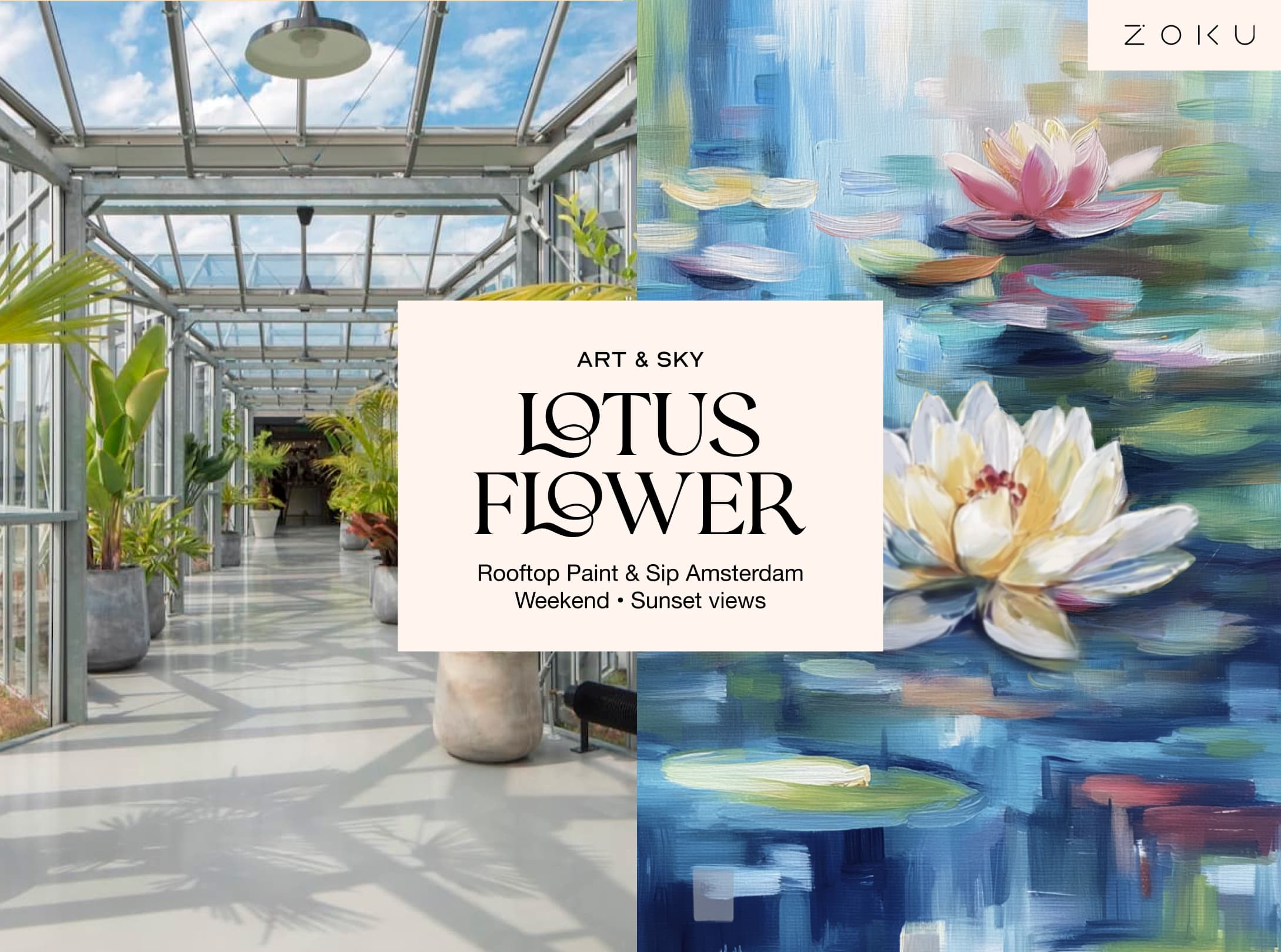 Saturday Rooftop Painting Experience: Lotus flower Acrylic Workshop (3h00)