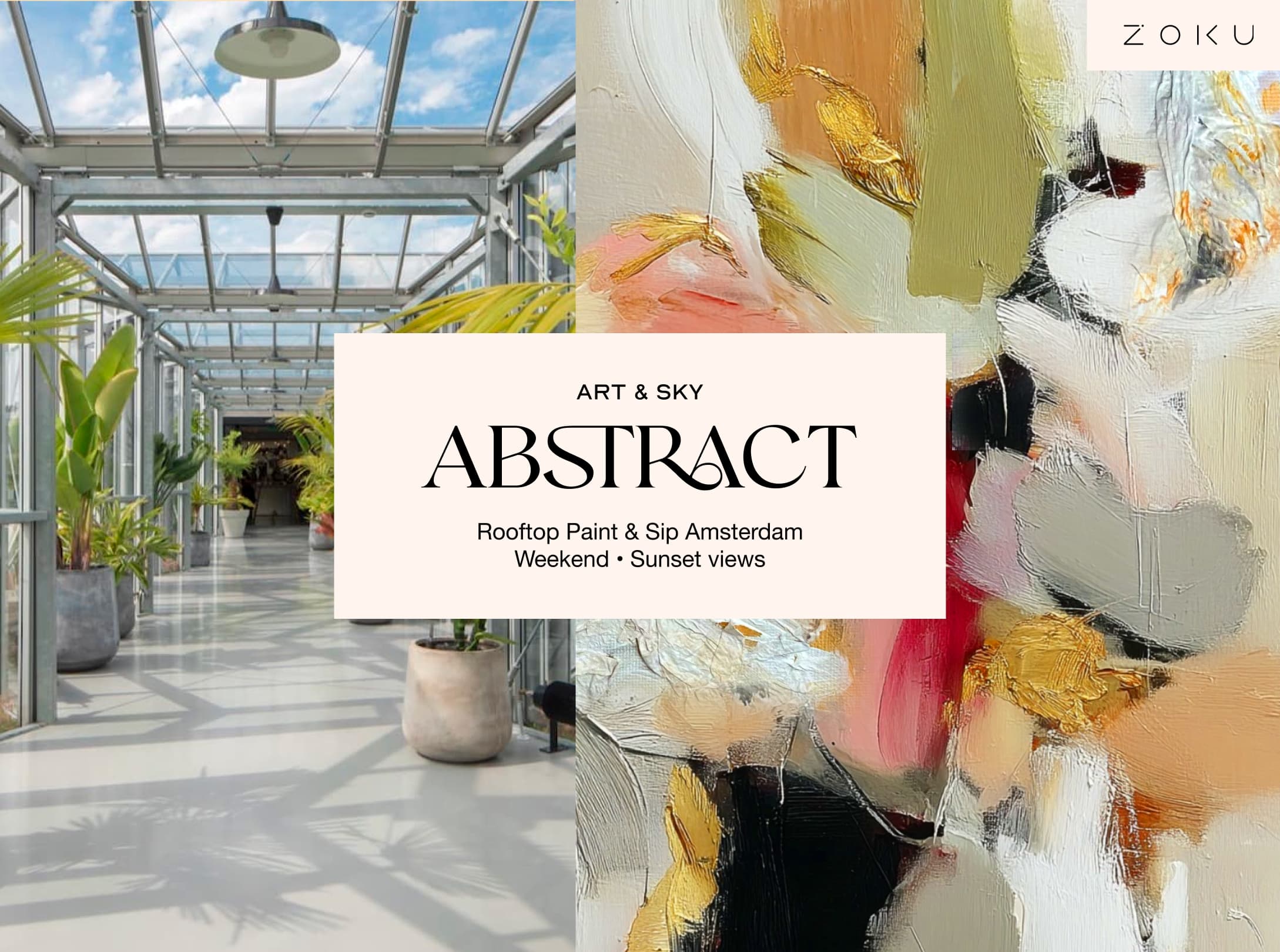 Saturday Rooftop Painting Experience: Mindfulness Abstract Acrylic Workshop (3h00)