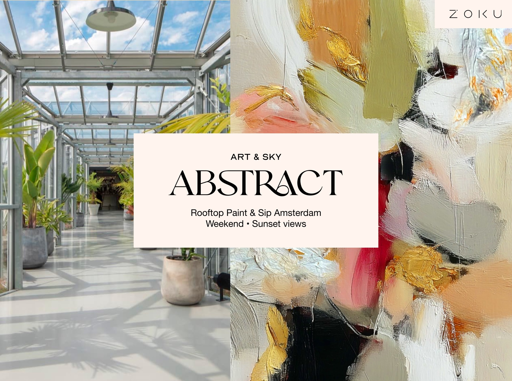 Saturday Rooftop Painting Experience: Mindfulness Abstract Acrylic Workshop (3h00)