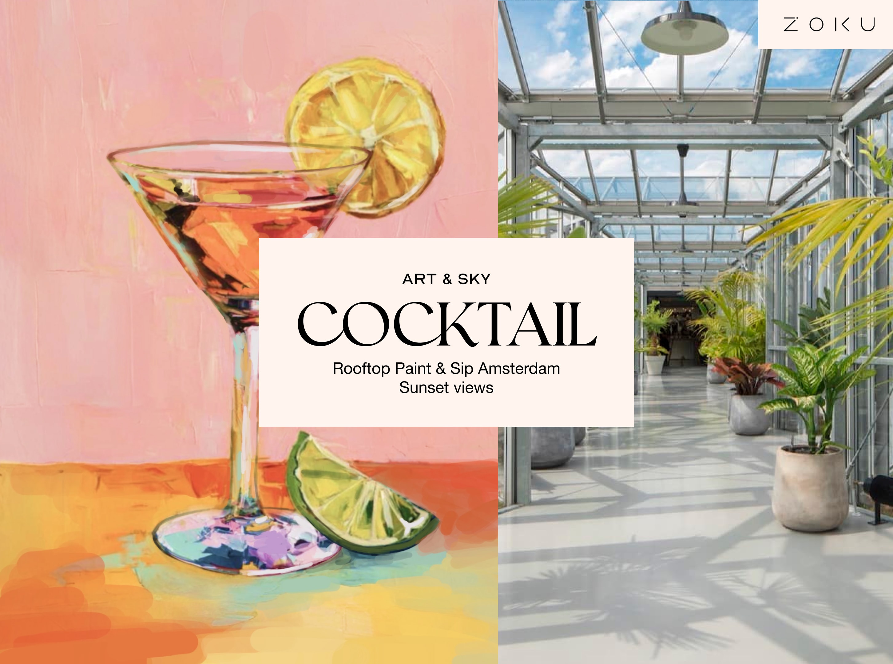 Wednesday Rooftop Painting Experience: Summer cocktail Acrylic Workshop (3h00)