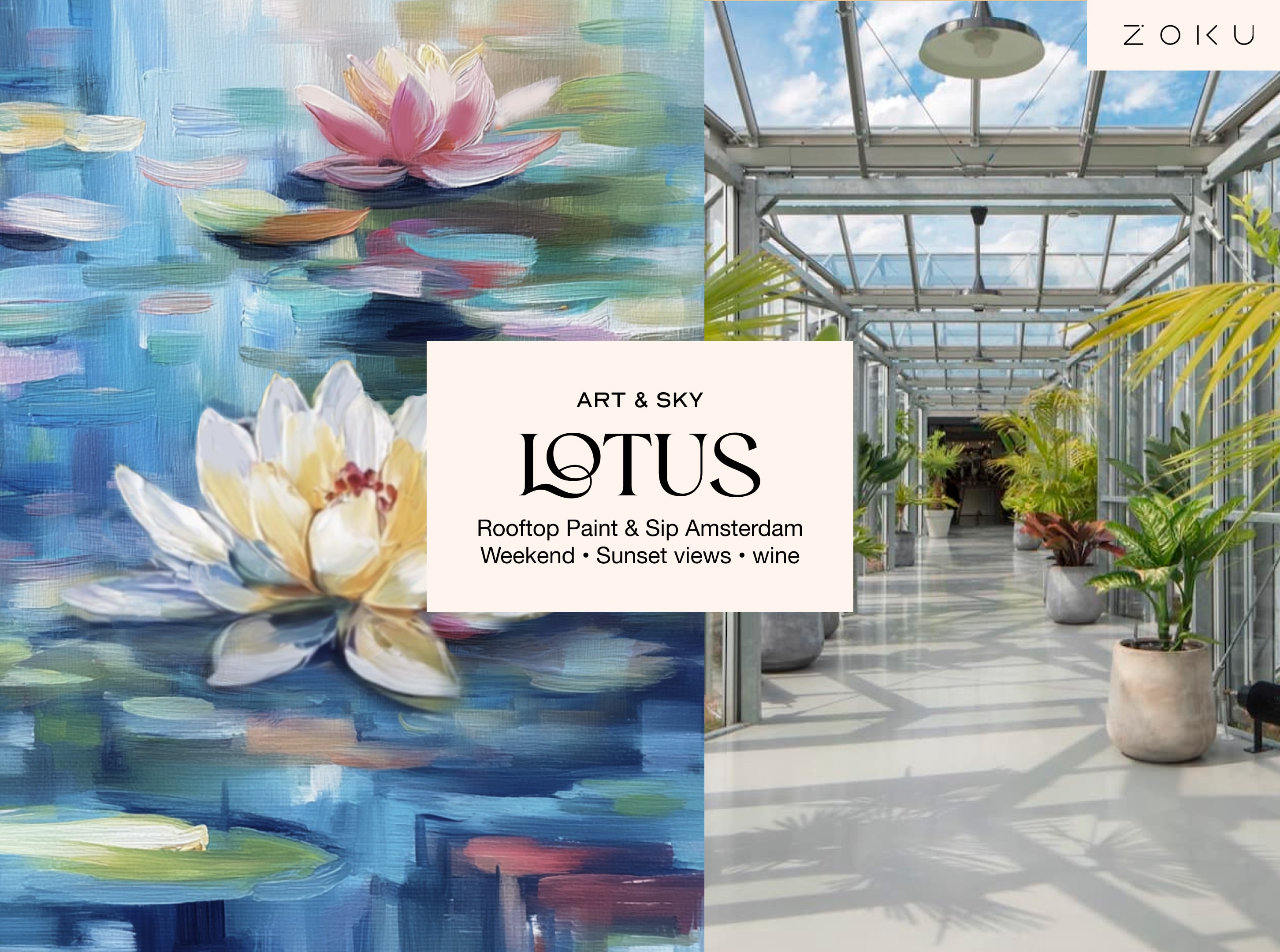 Saturday Rooftop Painting Experience: Lotus flower Acrylic Workshop (2h30)