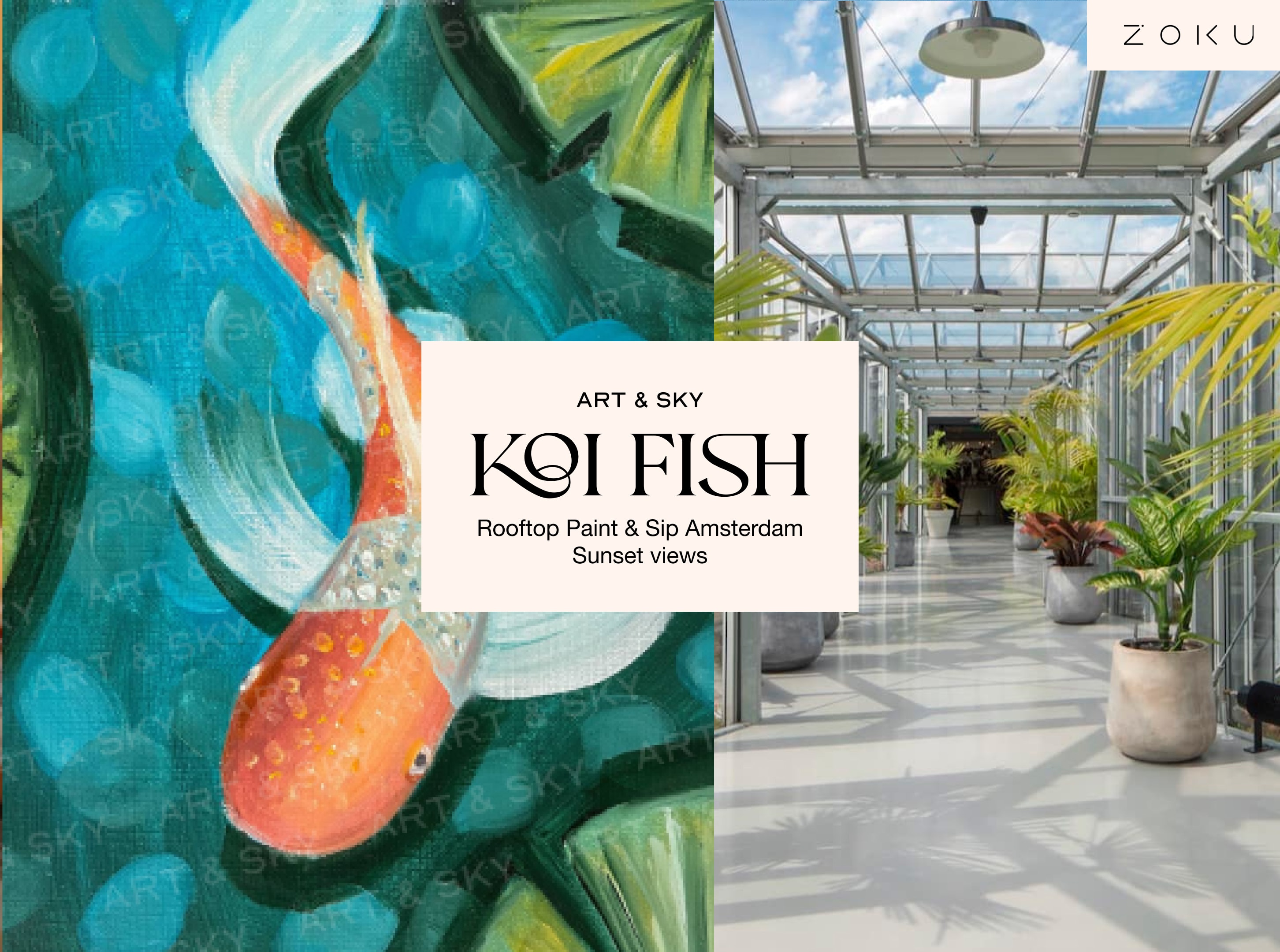 Wednesday Rooftop Painting Experience: Koi fish Acrylic Workshop (3h00)